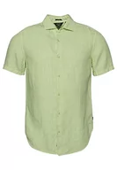 Bluzy męskie - Superdry Studios Casual Linen S/S Shirt Bluza męska, Opline Green, XXL - miniaturka - grafika 1