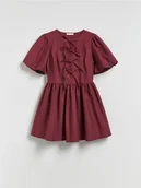 Sukienki - Reserved - Sukienka mini z wiązaniem - bordowy - miniaturka - grafika 1