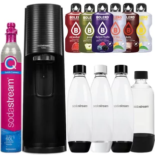 Saturator SodaStream Terra Black jedna butelka + Butelki SodaStream 2x 1L Fuse + butelka Czarna - Saturatory - miniaturka - grafika 1