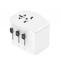 Torby podróżne - Simon uniwersalny adapter podróżny, 3 porty USB (2C + 1 A) 65 W, kompatybilny w +200 krajach, super szybkie ładowanie do laptopów i urządzeń mobilnych, w zestawie torba podróżna, czarny - miniaturka - grafika 1
