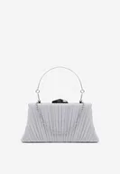 Torebki damskie - Srebrna Brokatowa Torebka Kopertówka z Rączką Agerria - miniaturka - grafika 1