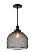 Lampy sufitowe - Lucide Industrialna LAMPA wisząca MESH 43404/28/30  metalowa OPRAWA zwis siatka kopuła loft czarna - miniaturka - grafika 1