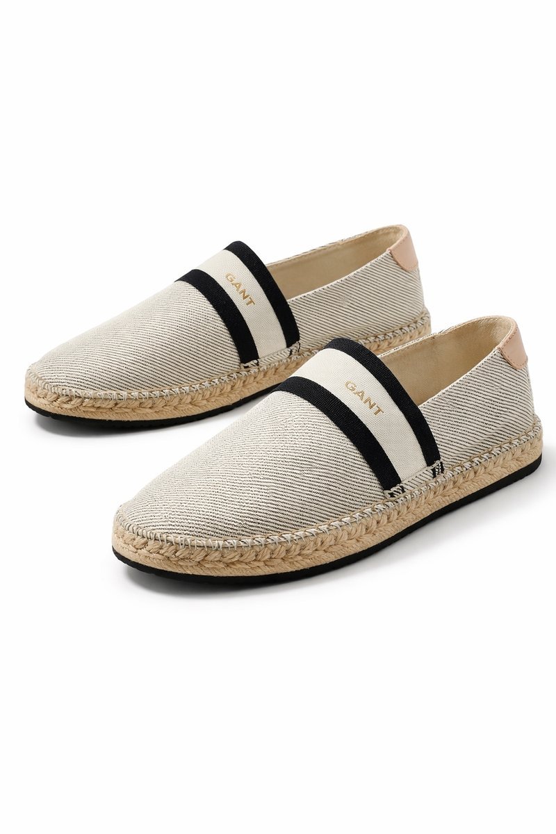 GANT ESPADRYLE BEŻOWE PŁÓCIENNE Z OZDOBNĄ TAŚMĄ 37 1I4A