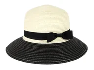Czapki damskie - Kapelusz Damski Słomkowy Plażowy Na Lato Z Kokardą Elegancki Retro Vintage - miniaturka - grafika 1