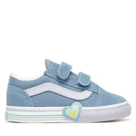 Buty dla dziewczynek - Tenisówki Vans Old Skool V Heart VN000D4SCFL1 Niebieski - miniaturka - grafika 1