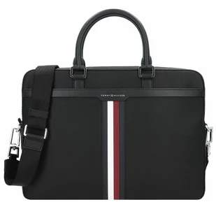 Tommy Hilfiger TH Coated Canvas Teczka 41 cm Komora na laptopa black - Torby na laptopy - miniaturka - grafika 1