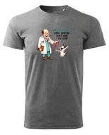 Koszulki i topy damskie - Koszulka dla Weterynarza Weterynarz i zwierzaki Ciemnoszary melanż XXL - miniaturka - grafika 1