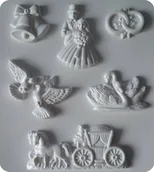 Akcesoria rzeźbiarskie - Forma do odlewów gipsu, motywy ślubne, 6 elementów - miniaturka - grafika 1