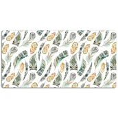 Podkładki na biurko - Mata ochronna na biurko Pióra w stylu Boho 120x60 cm - miniaturka - grafika 1