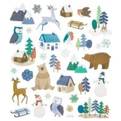 Zabawki kreatywne - Dalprint Naklejki z brokatem zimowy pejzaż - miniaturka - grafika 1