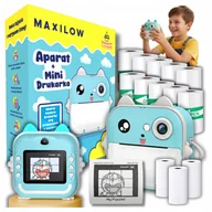 Aparaty natychmiastowe - Aparat natychmiastowy Maxilow Drukuś 2.0 Niebieski + 13 rolek - miniaturka - grafika 1