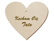 Gadżety dla niej i dla niego - Zawieszka drewniana serce na dzień ojca - 10 cm - 1 szt. - miniaturka - grafika 1