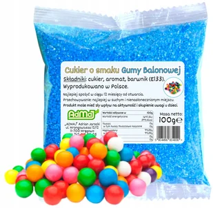 Cukier Do Waty Cukrowej Guma Balonowa Niebieski 100g Saszetka - Cukier i słodziki - miniaturka - grafika 1