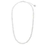 Naszyjniki - Perłowy damski naszyjnik z białych pereł klasyczny - Manoki - miniaturka - grafika 1