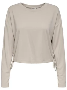 ONLY Bluza w kolorze beżowym - Bluzy damskie - miniaturka - grafika 1