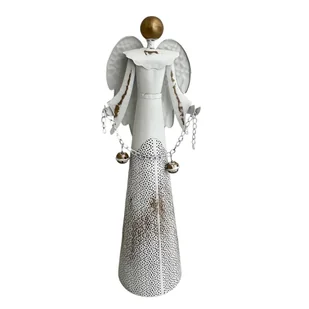 ANIOŁ BIAŁA DEKORACJA ŚWIĄTECZNA ANIOŁ Z METALU - Ozdoby bożonarodzeniowe - miniaturka - grafika 1