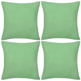 vidaXL 4 Bawełniane poszewki na poduszki zielone jabłuszko 40xcm - Poszewki na poduszki - miniaturka - grafika 1