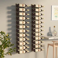 Stojaki na wino - Lumarko Uchwyty ścienne na 24 butelki wina, 2 szt., złote, żelazne - miniaturka - grafika 1
