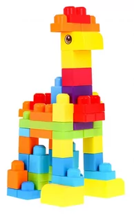 Zestaw klocków konstrukcyjnych dla dzieci 68 el. zwierzątka ZOO + naklejki - Klocki - miniaturka - grafika 2