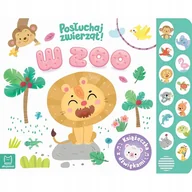 Książki edukacyjne - W zoo. Posłuchaj zwierząt. Książeczka z dźwiękami - Anna Podgórska - miniaturka - grafika 1