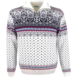 Kama Lykke, sweter, biały - Swetry męskie - miniaturka - grafika 1