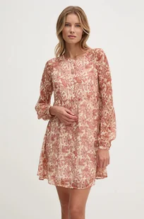Pepe Jeans sukienka SABELLA kolor beżowy mini rozkloszowana PL953596 - Sukienki - miniaturka - grafika 1