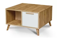 Ławy i stoliki kawowe - Stolik kawowy, dąb/biały, 68x42x68 cm - miniaturka - grafika 1