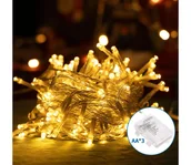 Lampy ogrodowe - Aigostar -LED Zewnętrzny łańcuch bożonarodzeniowy 100xLED/8 funkcji 3xAA 10,3m IP44 ciepła biel - miniaturka - grafika 1