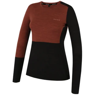 Koszulka damska MOOA MerinoSilk Block 160 long Rozmiar: L / Kolor: pomarańczowy - Koszulki sportowe damskie Koszulka damska MOOA MerinoSilk Block 160 long Rozmiar: L / Kolor: pomarańczowy - Koszulki sportowe damskie - miniaturka - grafika 1