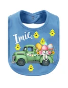 Śliniaki i fartuszki - Śliniak bawełniany wielkanocny z imieniem - miniaturka - grafika 1