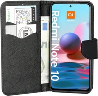 Etui i futerały do telefonów - cofi1453® Etui Book "Fancy" kompatybilne z XIAOMI REDMI NOTE 10S etui na telefon z funkcją podstawki i miejscem na karty, czarne - miniaturka - grafika 1