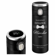 Kubki termiczne - Kubek termiczny termos czarny z wyświetlaczem LED i grawerem dla - miniaturka - grafika 1