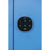 Szafki biurowe - Szafka ubraniowa ze schowkami, 4 schowki, 1850 x 300 x 500 mm, zamek elektroniczny na kod, drzwi ciemnoszare - miniaturka - grafika 1
