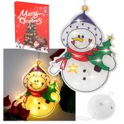Oświetlenie świąteczne - LAMPKI LED wisząca dekoracja świąteczna | bałwan | na baterie | wewnętrzne - miniaturka - grafika 1