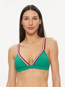 Stroje kąpielowe - Tommy Hilfiger Góra od bikini UW0UW05290 Zielony - miniaturka - grafika 1