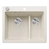 Zlewozmywaki - Zlewozmywak granitowy BLANCO Pleon 6 Split Silgranit Delikatny biały 527138 - miniaturka - grafika 1