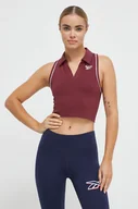 Koszulki sportowe damskie - Reebok top damski kolor bordowy - miniaturka - grafika 1