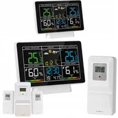 Stacje pogodowe - Stacja Pogody Meteorologiczna Fazy Księżyca Data Zegar 3 Czujniki Temp hPa - miniaturka - grafika 1