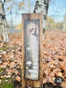 Obrazy i zdjęcia - Rustykalna deska z aniołem, prezent, anioł na desce - miniaturka - grafika 1