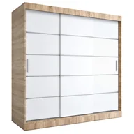 Szafy - Szafa przesuwna dąb sonoma + biały 200 cm Zoboq - miniaturka - grafika 1