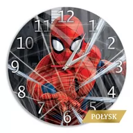 Zegary - NoName Zegar ścienny z połyskiem Spider Man 005 Marvel Czarny MWCSPIDERM082 - miniaturka - grafika 1