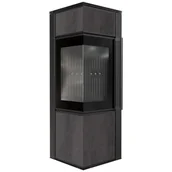 Piece wolnostojące - Piec stalowy TORA/S 8 kW fi 150 spiek NATURALI PIETRA DI czarny domykanie - miniaturka - grafika 1