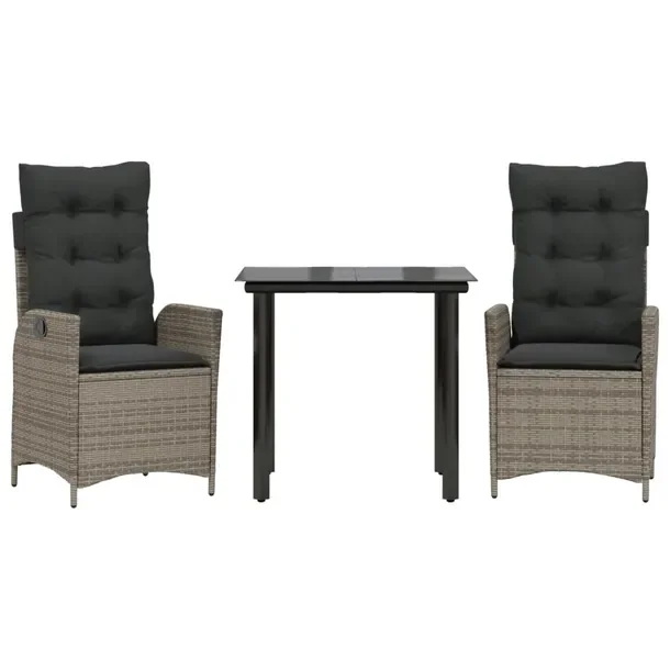 Zestaw Mebli Ogrodowych Rattan PE, Stół 80x80x74 cm, Krzesła 57x61x93 cm