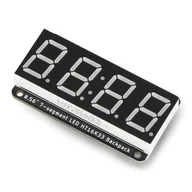 Podzespoły elektroniczne - Moduł 4-cyfrowego wyświetlacza 7-segmentowego 0,56'' Backpack - czerwony I2C - STEMMA QT/Qwiic - Adafruit 878 - miniaturka - grafika 1