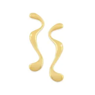 Kolczyki - Pozłacane kolczyki płynące złoto - kolczyki sztyfty ze stali szlachetnej - miniaturka - grafika 1