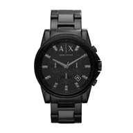 Akcesoria do zegarków - Bransoleta do zegarka ARMANI EXCHANGE AX2093 stalowa czarna oryginał - miniaturka - grafika 1