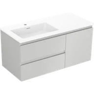 Szafki łazienkowe - Mexen Orio szafka łazienkowa 100 cm z umywalką Otis lewą, 2S, 1D, szara mat/biała mat - 91A13-10047-3-BBFFF62-W18L01 - miniaturka - grafika 1