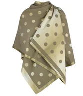 Apaszki i szaliki damskie - Elegancki dwustronny szalik z złotą nitką i wzorem w groszki - miniaturka - grafika 1