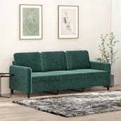 Sofy i kanapy - Sofa 3-osobowa, ciemnozielony, 180 cm, obita aksamitem - miniaturka - grafika 1