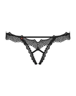 Majtki damskie - Bielizna-Bravelle stringi otwarte czarne - miniaturka - grafika 1